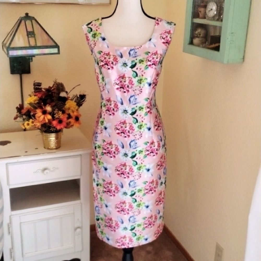 NWOT Midnight Velvet Floral Dressy Pencil Dress